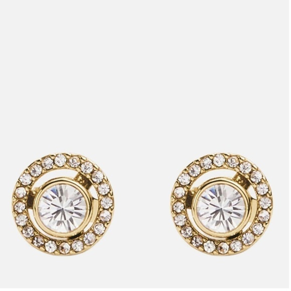 Coach Halo Pave 2 In 1 Stud Earrings - Picture 1 of 3